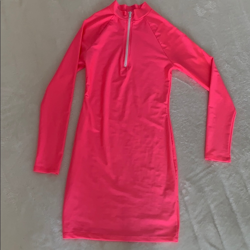 Neon pink bodycon dress